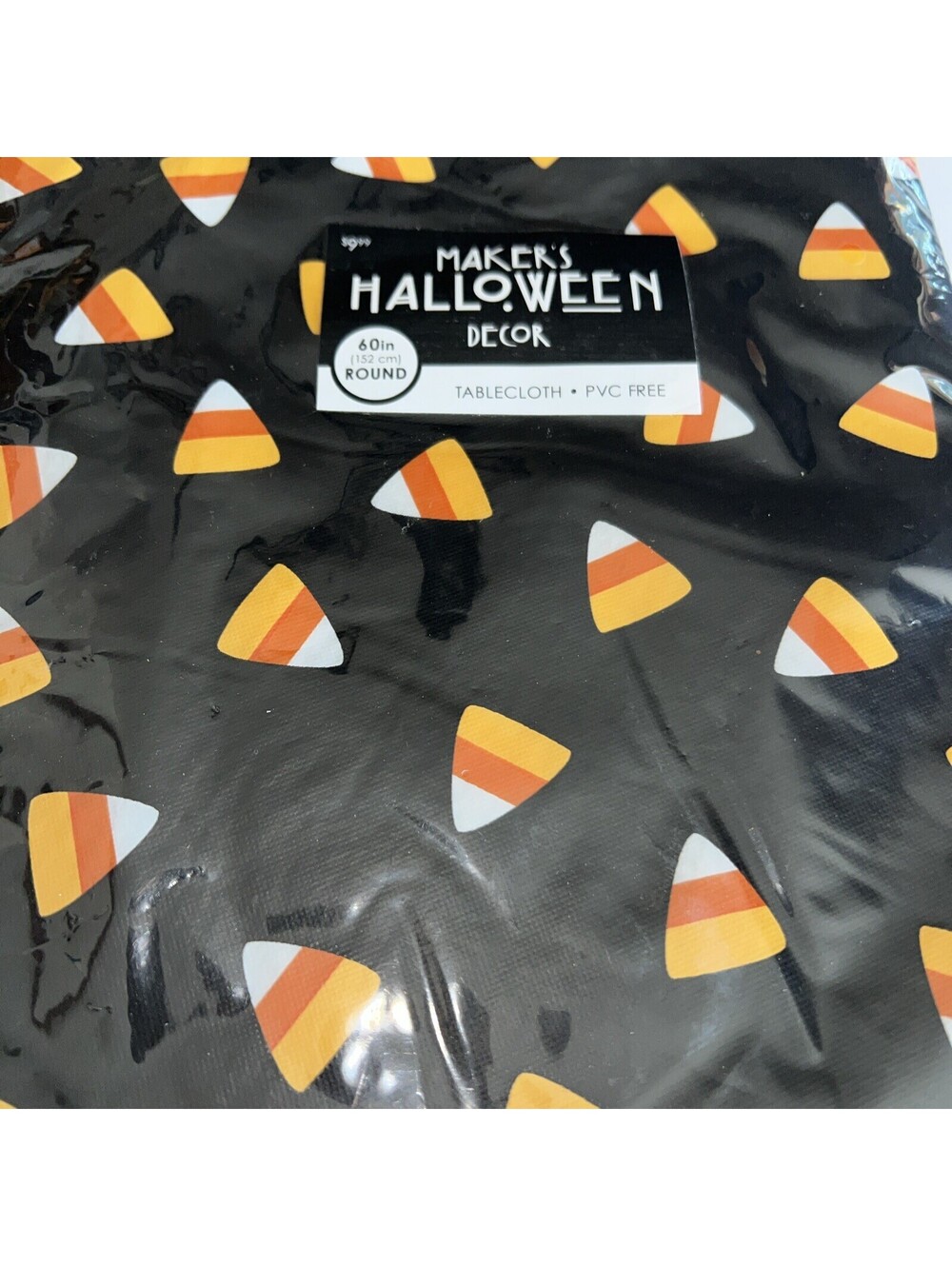 Or a Flannel Back 60 Inch Round Halloween Table Cloth
